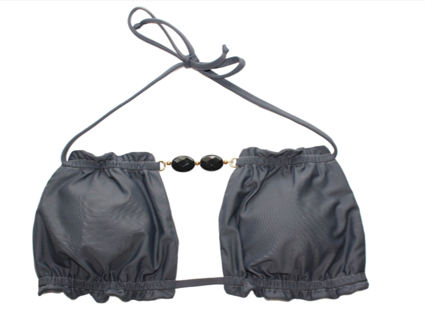 Ari Scrunched Bikini Top - Manta Gray
