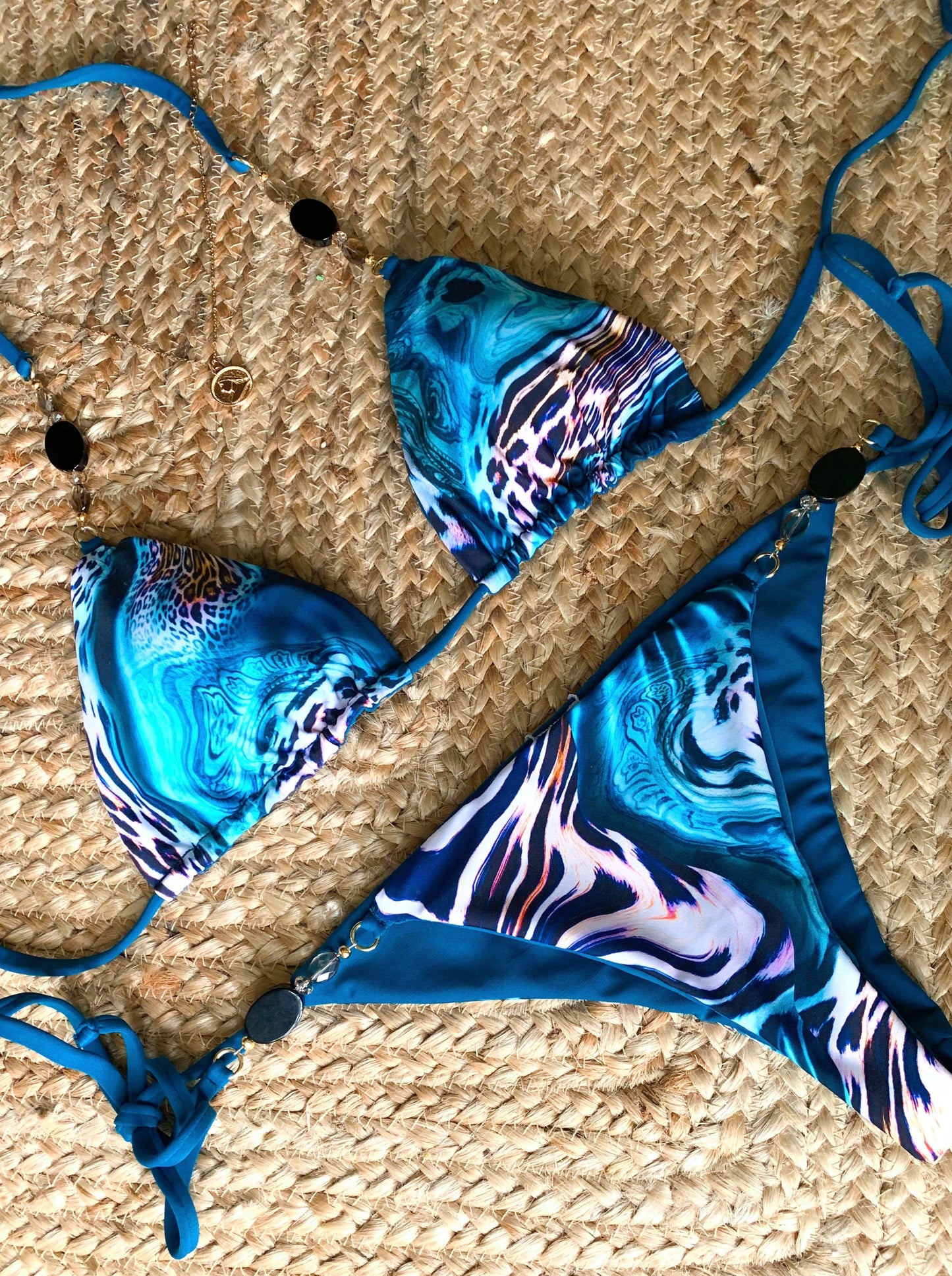Bermuda Triangle Bikini Top - Barbados Blues